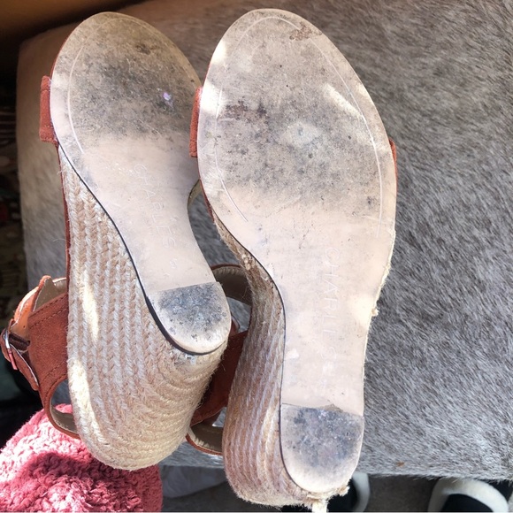 Charles David genuine suede wedge espadrille sandal in burnt sienna color 8.5 - Picture 8 of 8